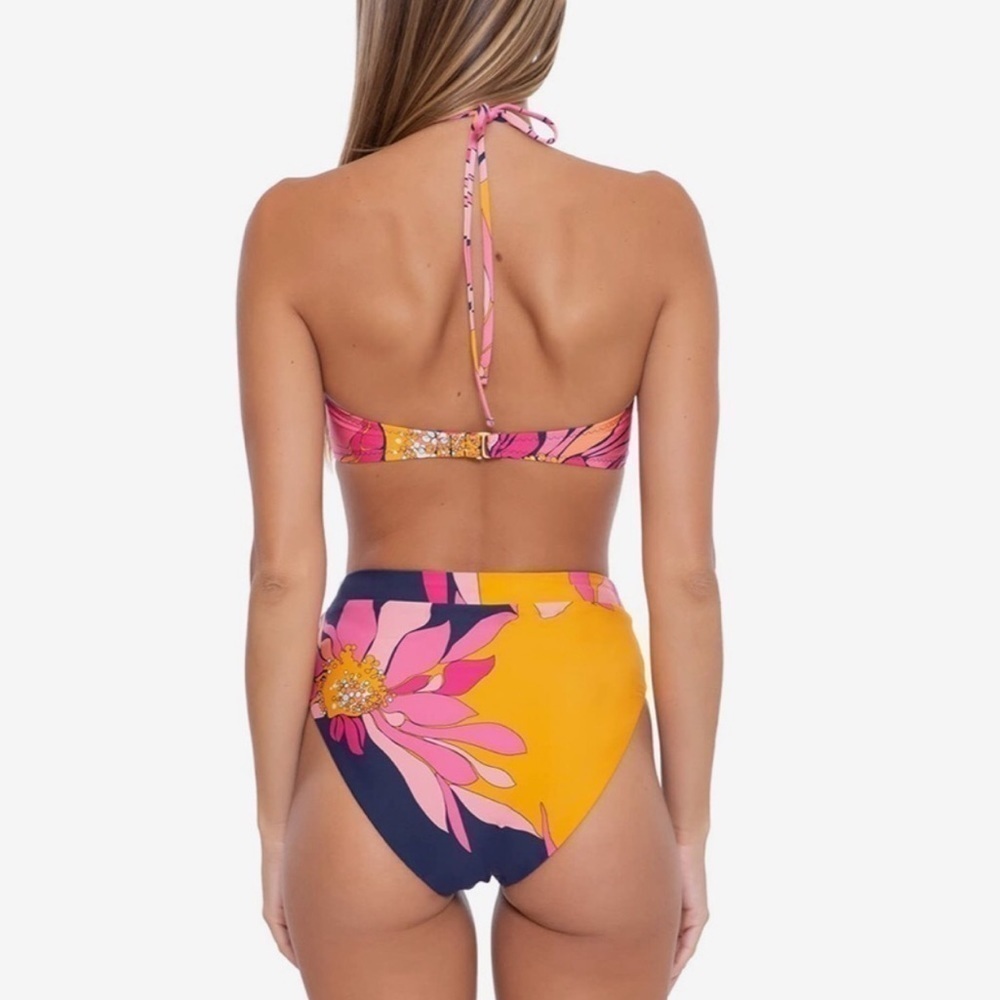Trina Turk Breeze High Waisted Reversible Bikini Bottoms Size 6 - Picture 2 of 8